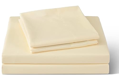 Image of CULTIVER Bedsheet for Double Bed, Solid Colour King Size with 2 Pillow Covers, Queen Plain Colour Bedsheet Ultra Soft Brushed Micro Fabric Shrink & Fade Resistant (90x100 Inches, Beige Color)