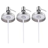 Cabilock 3 Piezas Tapas Dispensadoras de Loción con Bomba de Vintage para Frascos Accesorios para Baño y Cocina Acabado Plateado