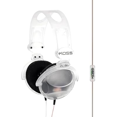 Koss CL20i Clear Transparent On-Ear Headphones, in-Line Microphone and Remote, Retro Style, 3.5mm Plug