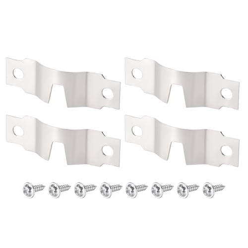 Image of DTGN 48mm x 15mm x 5mm U Type Hook Good for Frames with Screws - 20Pcs - Good for Hanging Paintings - Picture Frame Hook Photos - Silver Tone