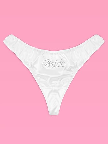 Image of xo, Fetti Bachelorette Party Ivory Rhinestone Bride Thong, S /M /L | Bride to Be Party Decorations, Bridesmaid Gift, Favor