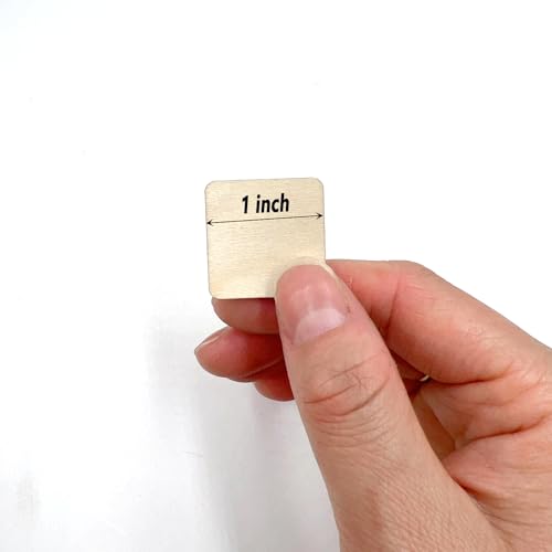 SPKESE Unfinished Wood Pieces, 300 Pcs 1 Inch Square 1 x 1 x 0.12 inches Basswood, for Painting Writing Carving Letter Scrabble DIY