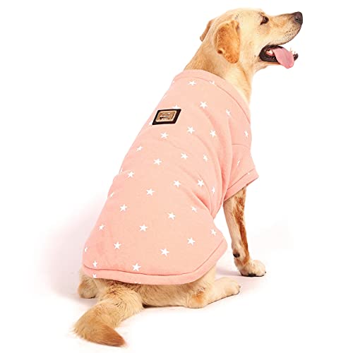 Zunea Dog Cold Weather Coats for Dogs Girls Boys Winter Warm Puppy Clothes Soft Fleece Jacket Chihuahua Cat Sweater Apparel for Small Medium Large Dogs Pink 4XL