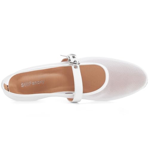 Image of Leopard Flats for Women Mesh Ballet Flats Mary Jane Animal Print Shoes Slip On Casual Breathable Ballerina Flats