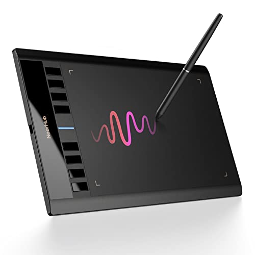 NearHub - Tableta de dibujo para PC, tableta gráfica de 10 x 6 pulgadas con lápiz sin batería, 8192 niveles de presión/266RPS/8 teclas rápidas, tableta, lápiz para dibujar, escribir/bocetos, para