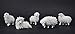 Wollschafe weiß 5-tlg. Höhe ca. 6,5cm für ca. 12cm Figuren