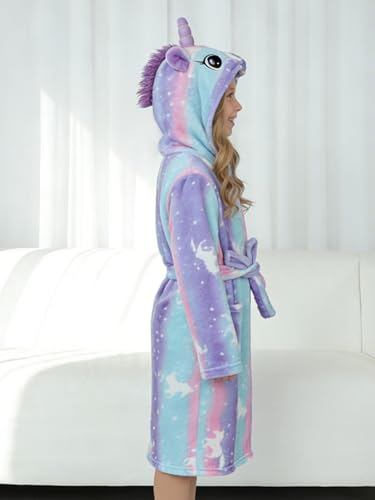 Image of Doctor Unicorn Soft Unicorn Hooded Bathrobe Sleepwear - Unicorn Gifts for Girls