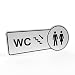 Produktbild Betriebsausstattung24® Hinweisschild "WC" Treppe runter | Aluminium- Verbundplatte (BxH): 30,0 x 13,0 cm | Befestigungsart: Zum Verkleben oder Verschrauben | Symbol und Text Schild | WC Schild