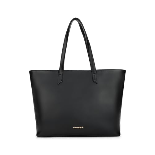 Image of Fastrack Core Tote Laptop Bag For Women | Tan Faux Leather Bag | Fits Upto 15 inch Laptop | Ladies Handbag with Zipper Closure & Utility Pockets
