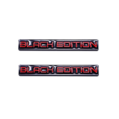 Image of 2Pcs Black Edition emblem Car trunk Motorcycle Motif rear badge decal sticker universal 3D Metal Badge Sticker for car Door Decoration (black)