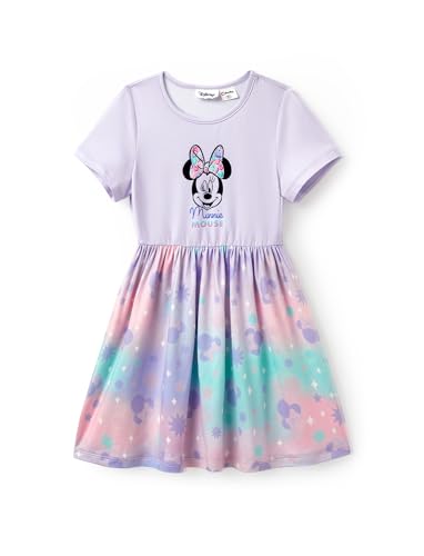 Image of Disney Minnie Mouse Princess Frozen Elsa Stitch Girls Dress Sleeveless & Short Sleeve Casual Summer Clothes Baby to Toddler