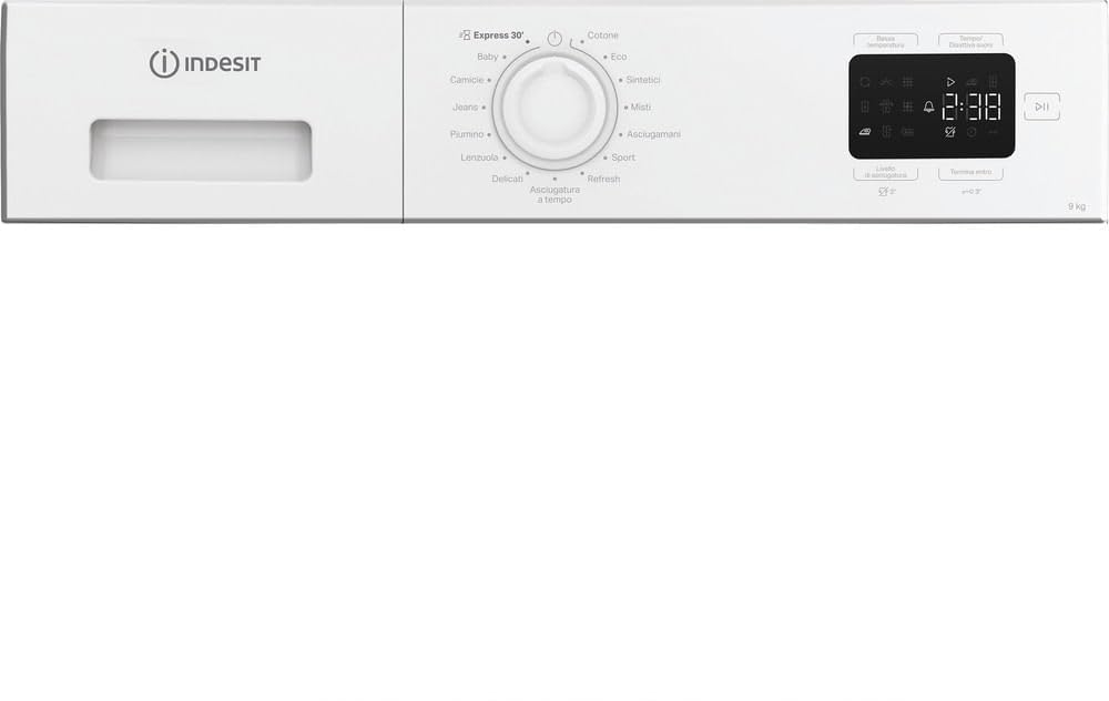 Indesit C YD 92D WW IT – Asciugatrice 9 Kg A Pompa di Calore, Libera Installazione, Classe E, Filtro 2 In 1, Ciclo Veloce, Cotone Eco, Refresh. 84,6 x 59,8 x 60,7 cm