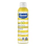 Mustela Baby Mineral Sunscreen Spray SPF 50 Broad Spectrum - Body Sun Spray for Sensitive Skin...