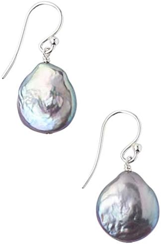 Chan Luu Peacock Grey Freshwater Cultured Keshi Pearl Drop Sterling Earrings