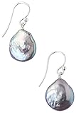Chan Luu Peacock Grey Freshwater Cultured Keshi Pearl Drop Sterling Earrings