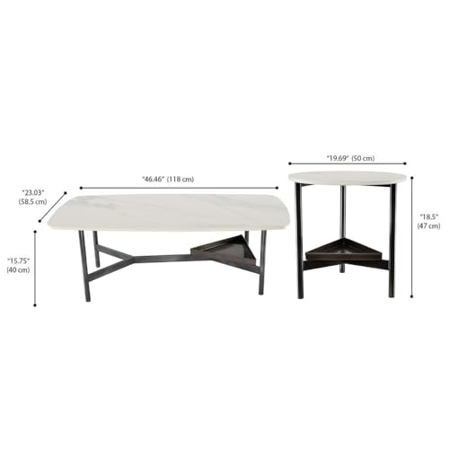 Image of Wakefit Center Table | 1 Yr Warranty | Coffee Table for Living Room Wooden, Tea Table for Living Room Wooden, Sofa Table, Free Installation from Brand, Modern Multi-Functional & Wobble-Free(Malbr)