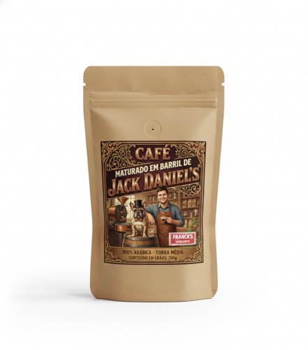 Franck's Ultra Coffee®. Café Especial Maturado em Barril de Whiskey Jack Daniel's, Catucai 2SL, Grãos, 200g, Notas de Baunilha, Malte, Coco Queimado e Caramelo