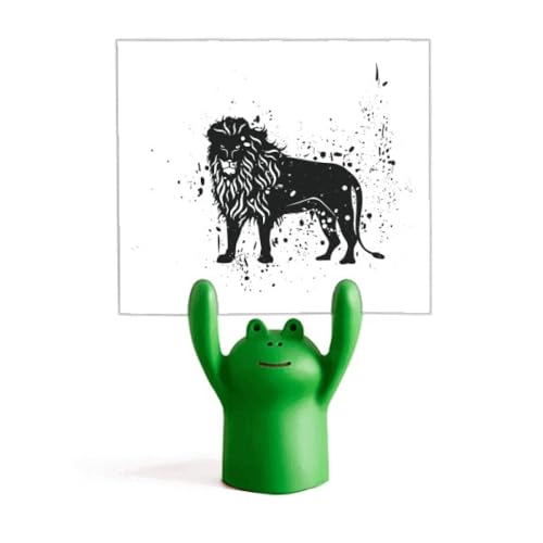 Porte-mémo lion et grenouille dessin animé, idée cadeau originale