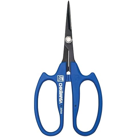 CHIKAMASA B-600SLUFB, The Precise Specialty Trimming Scissors, S/S L-Shape Blade, Fluorine Coating, for trimming plants and grapes, excellent for narrow stem-thinning inside closed and tangled spaces. Cover