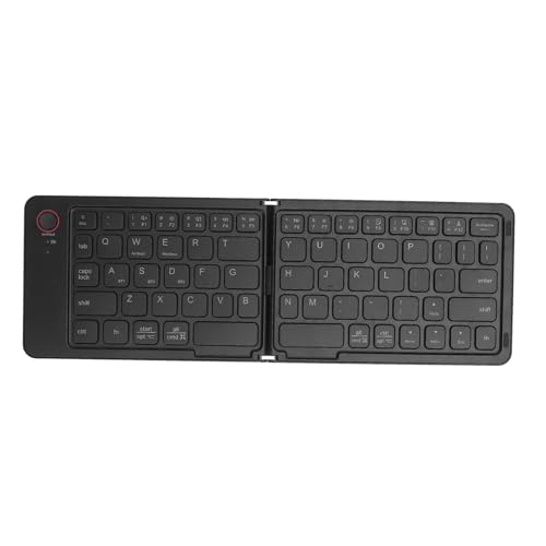 折りたたみ式Bluetoothキーボード、超スリム折りたたみ式ワイヤレスポータブルキーボード、スタンド付き、人間工学に基づいたトラベルキーボード、Android用、電話タブレット、ラップトップ用 (黒)