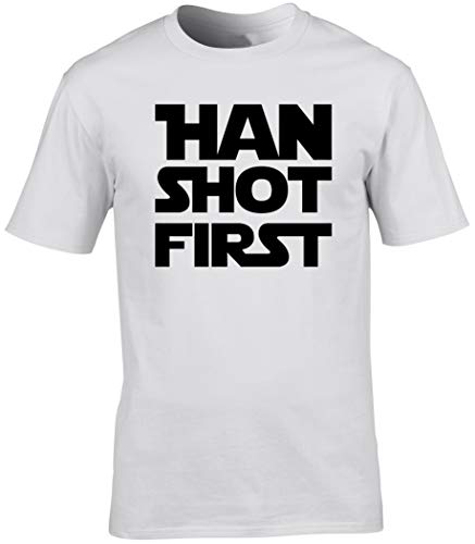 Image of Hippowarehouse Han Shot First Unisex Short Sleeve t-Shirt (Specific Size Guide in Description) White