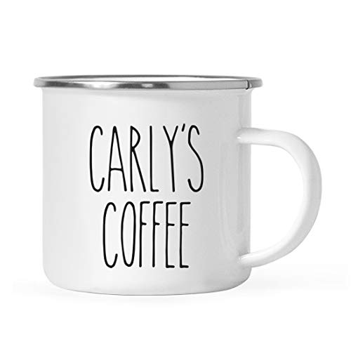 Andaz Press Personalized Name Farmhouse Rustic Fall Autumn Kitchen Decor 11oz. Stainless Steel Campfire Coffee Tea Mug Gift, Carly's Stainless Steel Campfire Coffee, 1-Pack, Custom