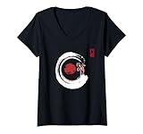 Photo Gallery donna koi fish - maglietta enso zen giapponese con sole rosso maglietta con collo a v Photo Gallery donna koi fish - maglietta enso zen giapponese con sole rosso maglietta con collo a v