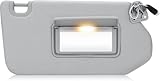 SAILEAD Right Passenger Side Sun Visor Replacement with Light Compatible with 2013-2018 Nissan Pathfinder and 2014-2017 Infiniti QX60, Grey