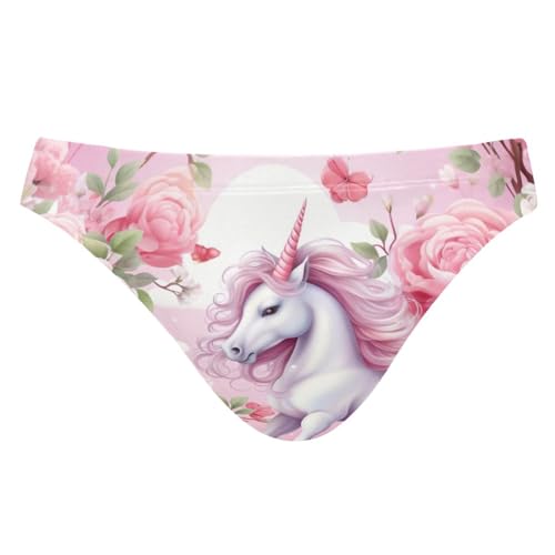 Unicorn Pink Rose Men's Swimwear Sexy Bikini Solid Siwmming Briefs 20850541