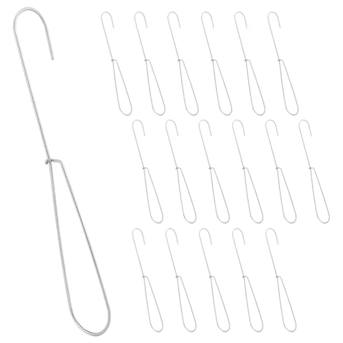 Image of PLIGREAT 18 Pcs Sewing Pattern Hanging Hooks Metal Hangers for Tailors Garment Factory Clothing Industry Organizing Sewing Patterns Design Drawing Paper Storage Large Size Tailor Pattern Hooks