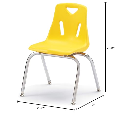 Image of Berries Jonti-Craft 8146JC1007 Stacking Chair with Chrome-Plated Legs, 16 inch Height, Yellow