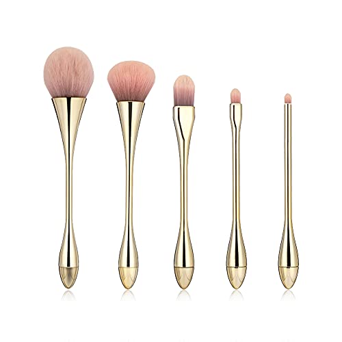 Makeup Brush Set, 5Pcs Multi-purpose Make Up Brushes for Nail Dust , Foundation, Powder, Blush, Eyebrow and Concealer, Kabuki Fluffy Loose Powder Brush for Cosmetics(Rose Gold)-FOVINDX Makeup Brush Set, 5Pcs Multi-purpose Make Up Brushes for Nail Dust , Foundation, Powder, Blush, Eyebrow and Concealer, Kabuki Fluffy Loose Powder Brush for Cosmetics(Rose Gold)-FOVINDX