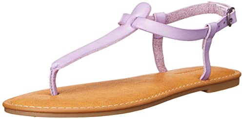 Amazon Essentials Women's Casual Thong Sandal with Ankle Strap, Lavender, 8