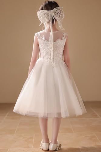 Flower Girl Dresses for Wedding Tulle 3D Flower Appliques First Communion Dresses for Girls4