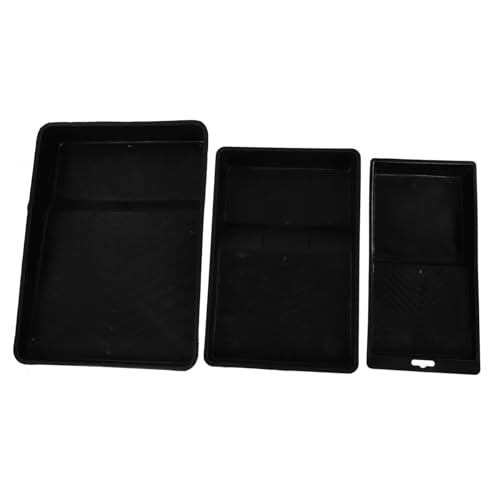 Uonlytech 3 Piezas Bandeja De Pintura Revestimientos para Bandejas De Pintura Bandeja para Pintar Paredes Cacerola Cubo De Pintura Muro Esquina Sartenes Botes De Pintura Black El Plastico