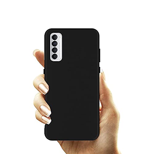 Image of Mobile Back Cover Case for Oppo Reno4 Pro (Silicone Case|CameraProtection|Black SC1510)