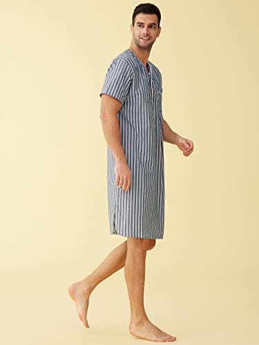 Latuza Men's Plaid Nightshirt Cotton Sleep Shirt2