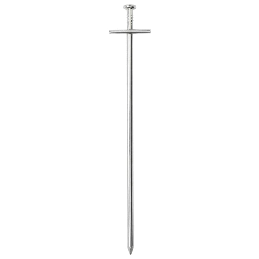 Lot de 24 piquets de tente en acier galvanisé - Longueur : 23 cm - Diamètre : 6 mm - Accessoire de tente robuste pour camping, randonnée, festival et extérieur - Fixation avec tête en forme