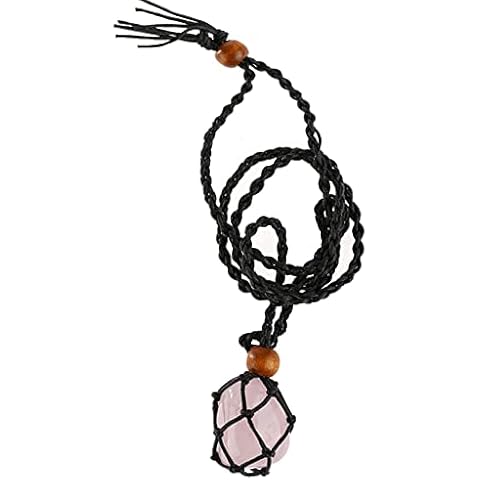 EMFGJ Necklace Cord Wax Rope Empty Stone Holder Adjustable Necklace Rope DIY Bracelet Necklace Jewelry for Stone Necklace,Black Cover