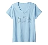 donna bunny mom carino lop coniglio olanda lop coniglio mamma line art maglietta con collo a v