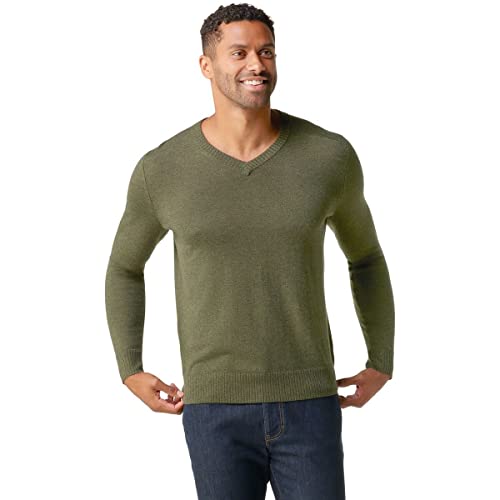 Smartwool Sparwood V-Neck Sweater - Men's North Woods Heather/Winter Moss Heather, M #TOP11