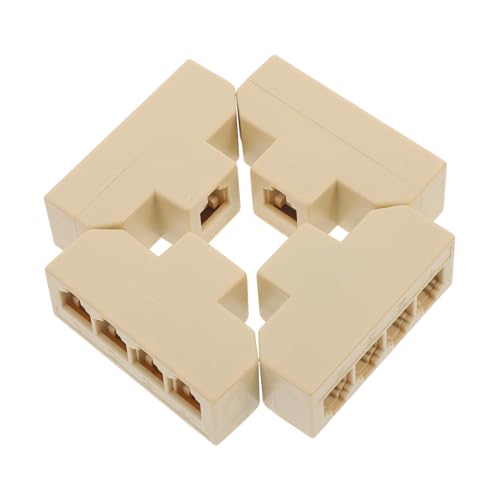 KONTONTY 4pcs Four-Way Telephone Splitter Adapter for Landline Connections Easy Installation Telephone Converter Pc Phone Line Splitter for Home Office Use