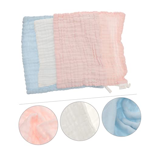 Milisten 3pcs Baby Muslin Burp Cloths Set Soft Cotton Gauze Washcloths for Newborns Absorbent Face Towels for Infants and Toddlers Colorful Drool Towels for Everyday Use4