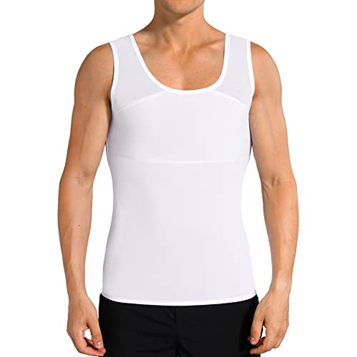 Compression Shirt Gynecomastia Compression Shirts Gy Man Bra Mens Compression Undershirts Gynecomastia Shirt Mens Gynecomastia Compression Shirt Mens Compression Cooling T-Shirt White XL