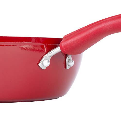 Bialetti Aeternum Nonstick White Ceramic Cookware, 12in Covered, Red & White 4 Gallery Image