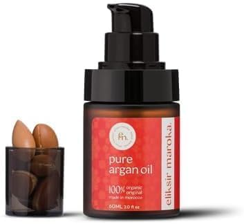 Eliksir Maroka – Aceite de Argán Puro Desodorizado 60 ml | Cuidado Facial, Corporal y Capilar Orgánico, Prensado en Frío, Vegano