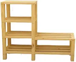 Armário Organizador de Pinus com 4 Prateleiras Reforçadas Para Cozinha, Banheiro e Lavanderia Ideal para Famílias e Apartamentos