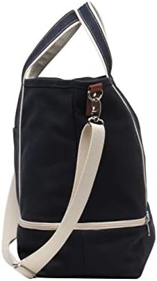 Tag&Crew Multi Pocket Rhodes Boat Weekender Duffle 18 oz Heavy Cotton Canvas Large Traveler Bag with Shoe Compartment, Detachable Shoulder Strap - Navy Blue 3 Tag&Crew Multi Pocket Rhodes Boat Weekender Duffle 18 oz Heavy Cotton Canvas Large Traveler Bag with Shoe Compartment, Detachable Shoulder Strap - Navy Blue