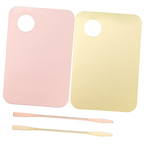 WOONEKY 2本セット ネイルアートパレット 油絵の具の混合 化粧品 コンシーラーミキシングトレイ メイク アイシャドウ 混色プレート 化粧板 メイクアップミキシングトレイ 補う アクリル