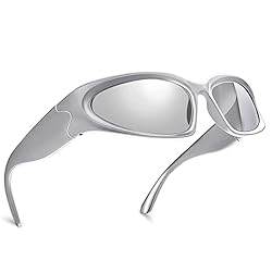 Lunettes de soleil enveloppantes tendance : les lunettes de soleil élégantes disposent d'une monture enveloppante flexible, de lignes flatteuses et de verres ovales, offrant un ajustement confortable et un look tendance. Un excellent accessoire de mo...